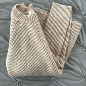 Bohme Tan and Cream Pinstripe Sweater Size Small